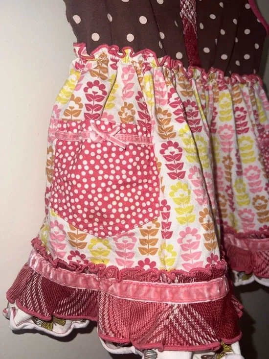 Matilda Jane Full Bloom Sara Top Dress Size 4 Polka Dot Floral Ruffle Boutique - Picture 6 of 9